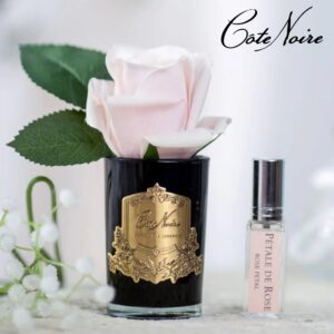 CÔTE NOIRE Rose Bud Black Vase Perfumed Flowers